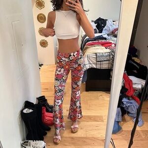No Boundaries Multicolor Floral Flare Pants